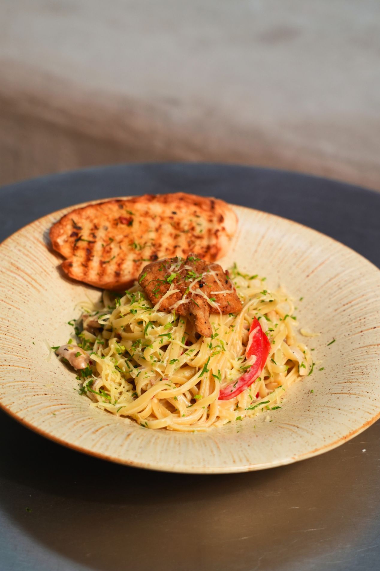 Aglio olio spaghetti at Nombre café JP Nagar Bengaluru